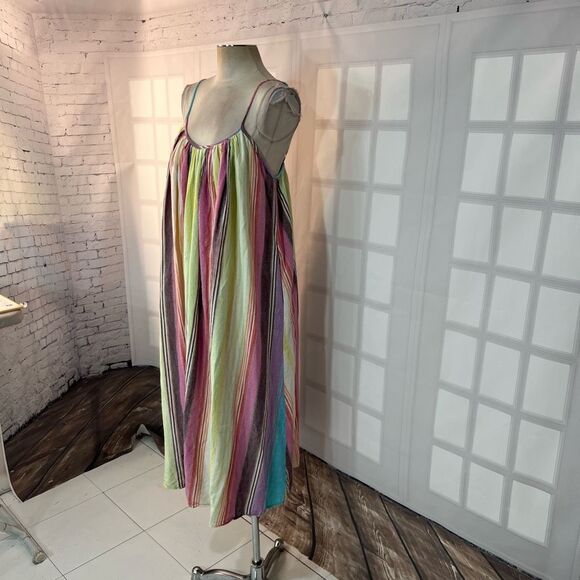 Mara Hoffman rainbow striped long sundress with pockets size medium - Picture 6 of 13